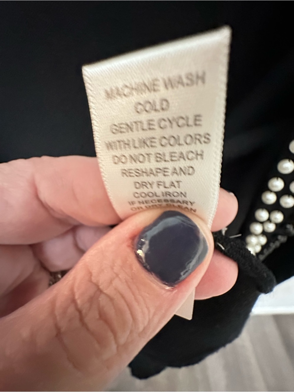 Spence VTG M black pearl lined detail open front classic old money cardigan - Picture 7 of 12